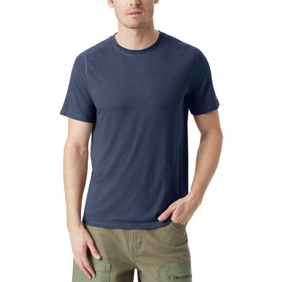 BASS OUTDOOR Men's Micro Tech Performance Tee shirt set of 2 Navy Blazer Large - Picture 2 of 6